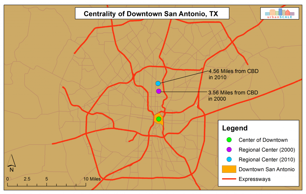 Centrality of Downtown San Antonio, TX