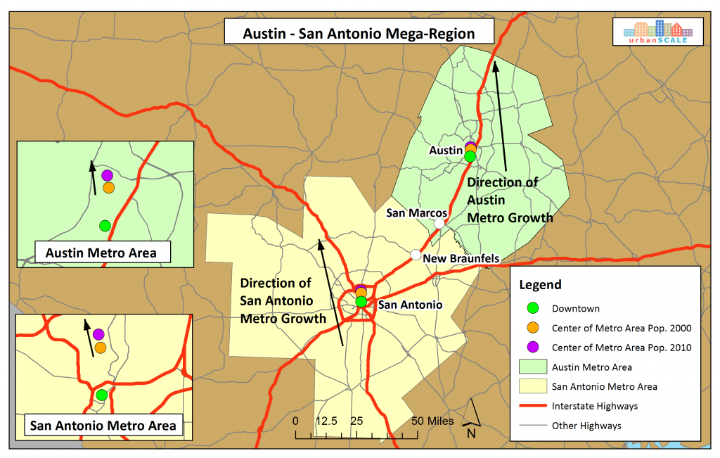 Austin-San Antonio Mega-Region Map